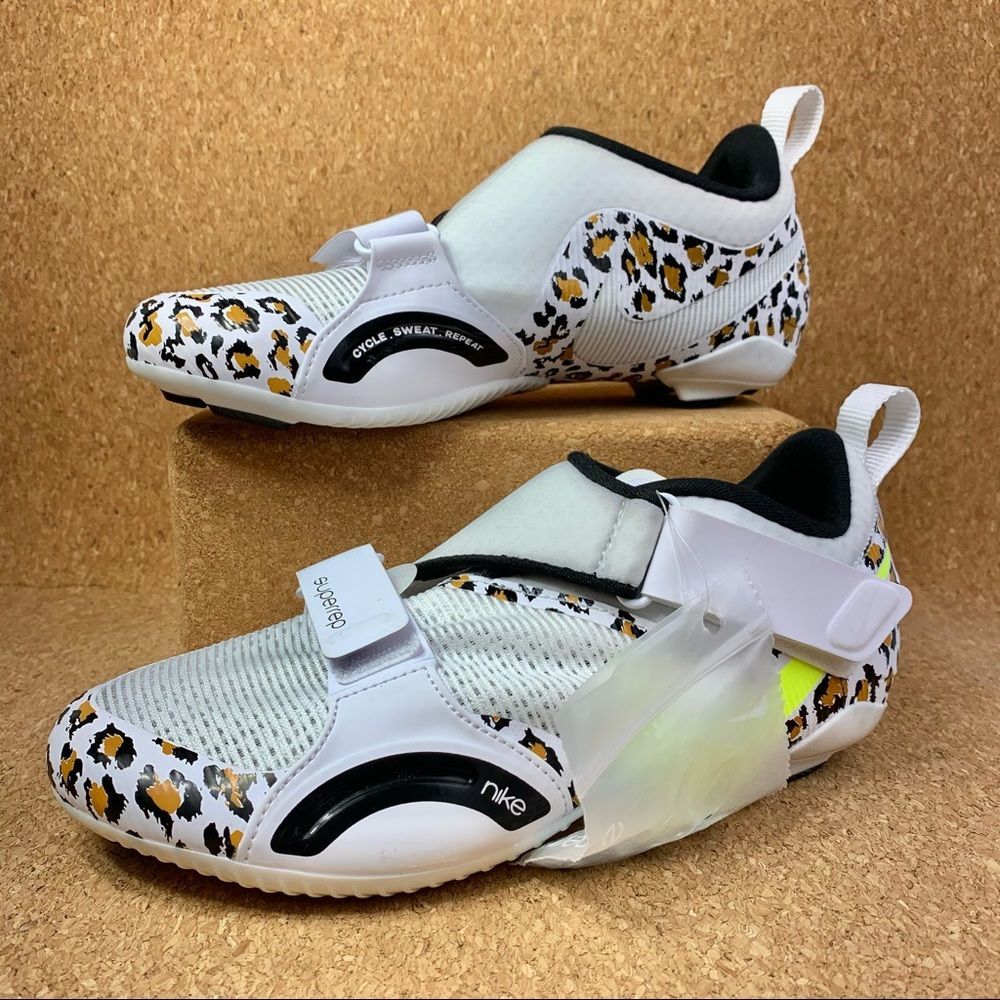 Nike Women's SuperRep Cycle White Leopard Indoor Cycling Shoes